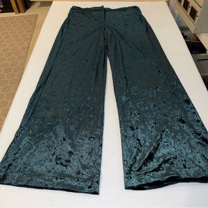 anthropologie Pants Sz 12 Velvet Green Cynthia Rowley Boot Leg Wide Holiday